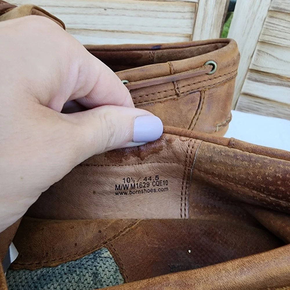 Born Sz 10.5 Brown Leather Boat Shoe Loafer Preppy Moccasin Quiet Luxury Casual